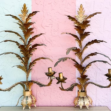 Pair of Hollywood Regency Style Wall Sconces
