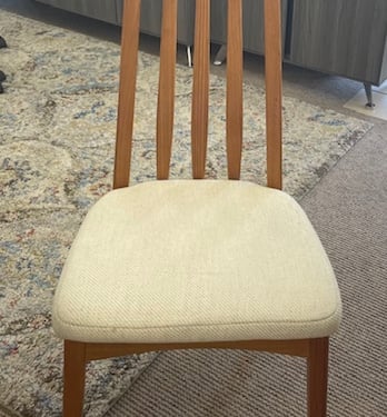 Dining Chair (2)<br />Teak<br />Oatmeal Upholstery