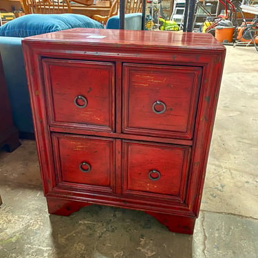 Red Distressed Chest of Drawers