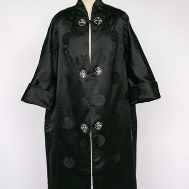 1950s Reversible Swing Coat Silk Brocade Cocktail M / L 