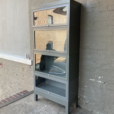 Grey Metal Barrister Bookcase
