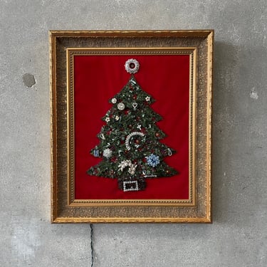 1960's Christmas Tree Lighted Frame