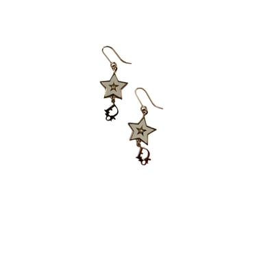 Dior Gold Logo Star Earrings