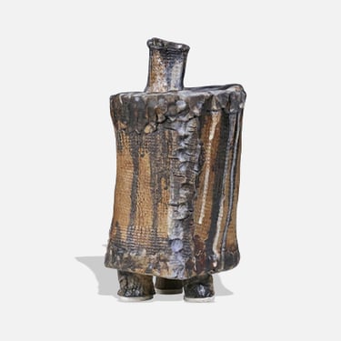 Vintage Brutalist Glaze Ceramic Pottery Sculpture, Signed DeVoe