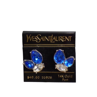 YVES SAINT LAURENT- 1980s Rhinestone Cluster Earrings