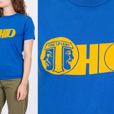 Vintage Ohio Thespians T Shirt - Unisex Small | 80s 90s Blue Graphic Theater Tee 