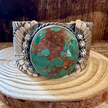 RICK ENRIQUEZ NAVAJO Royston Turquoise Sterling Silver Cuff 118g | Native American Statement Jewelry, Indigenous, Southwest 