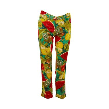 Dolce and Gabbana Green Fruit Print Pants