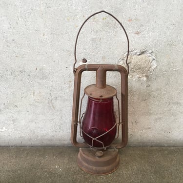 Vintage Dietz "City of LA" Red Globe Lantern