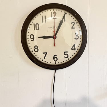 1947 GE Telechron 14.5" Commercial Clock Wall Model 1H1412 