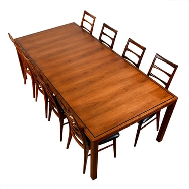 Walnut American Modernist Expanding Dining Table