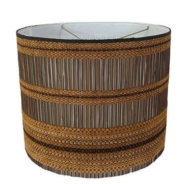 Exquisite Woven Chenille & Wood Maria Kipp Lampshade, Restored