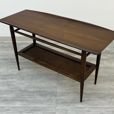 Bassett Artisan Mid-Century Modern Walnut Console Table ~ Great TV / Media Stand (SHIPPING not FREE) 