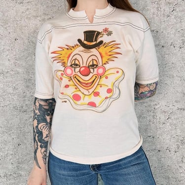 Vintage Clown Retro Graphic Tee Shirt T-Shirt 