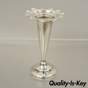 Vintage 7" Silverplate Regency Style Fluted Small Trumpet Vase