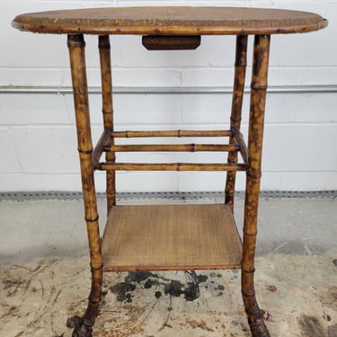 Victorian Scorched Bamboo End Table