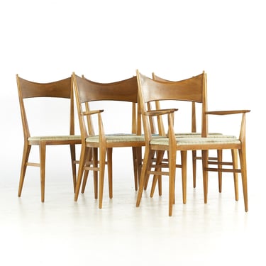 Paul McCobb for Calvin Mid Century Walnut Dining Chairs - Set of 6 - mcm 