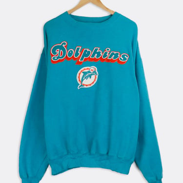 Vintage NFL Dolphins Patch Crewneck Sweatshirt Sz L