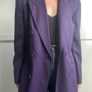 Vintage purple wool double breasted blazer 