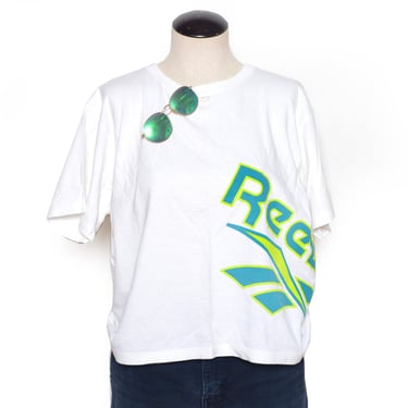 Vintage 90's REEBOK Wrap Around Graphic T-Shirt Sz L 