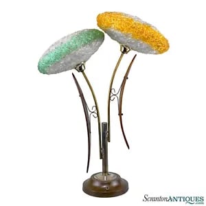 Mid-Century Atomic Spaghetti Lucite UFO Table Lamp