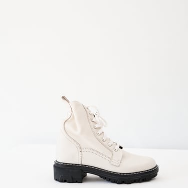 Rag & Bone White Leather Lace-Up Boot