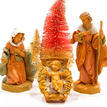 VINTAGE: 1991 - Original Fontanini Depose Holy Family Set - Nativity Figurine - Mary, Joseph, Baby Jesus - Italy - SKU 15-C2-00030748 