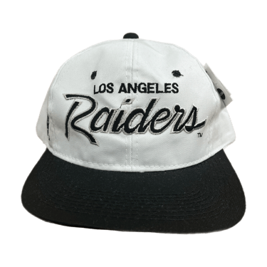 Vintage ANNCO NFL Los Angeles Raiders Snapback Hat Script White