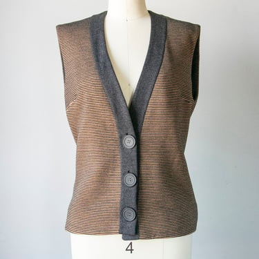 1960s Wool Knit Vest Top M 