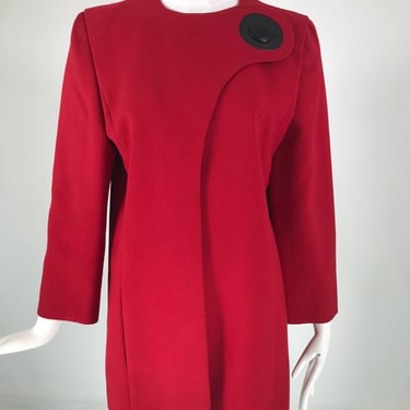 Boutique Pierre Cardin Paris Red Wool Space Age Jacket 1960s Rare Label