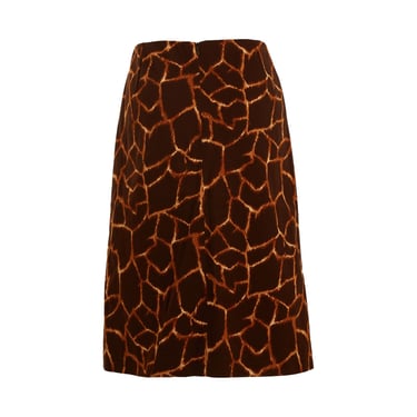 Dolce &amp; Gabbana Brown Giraffe Print Skirt