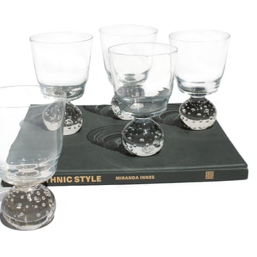 Set of 5 Vintage Glasses, Ball Base Coupes, Drinkware, Cocktail Glasses, Vintage Glassware 