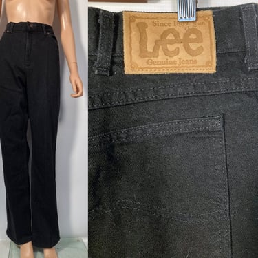 Vintage 90s Lee Black Straight Leg Jeans Union Label Made In USA Size 37 x 33 