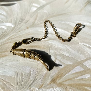 Articulated Brass Fish Watch Fob Chain