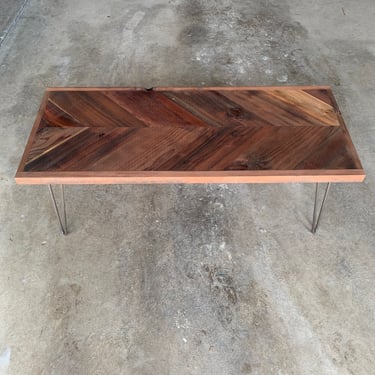 Reclaimed Redwood Chevron Coffee Table