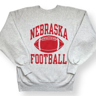 Vintage 90s Champion Reverse Weave University of Nebraska Football Made in USA Crewneck Sweatshirt Pullover Size XL 