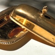 Classic Gold-Plated Lidded Butter Dish
