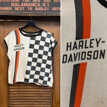 Vintage 1960’s “Champion” Harley Davidson Motorcycle Racing Durene Jersey Top, MC Club, Tee Shirt, 60’s Vintage Clothing 