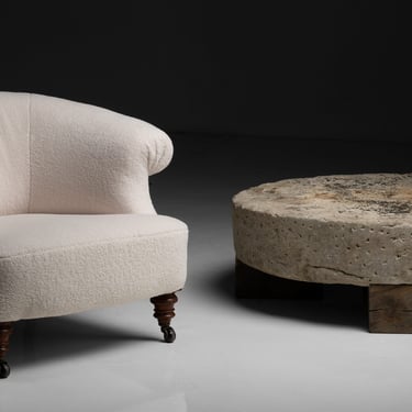 Tub Chair / Stone Coffee Table