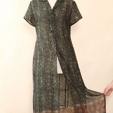 Sheer Snakeskin Duster Dress M/L