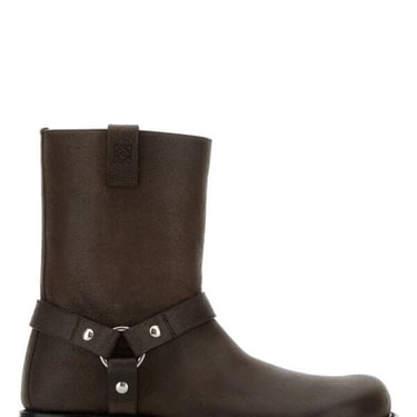 Loewe Man Dark Brown Leather Campo Biker Boots