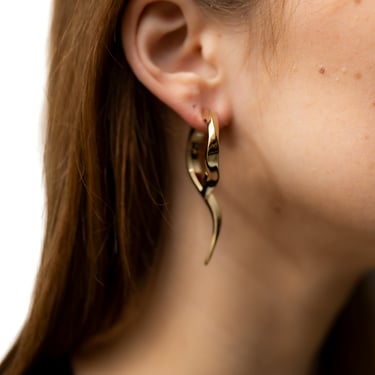 Highly Polished Yellow Brass Polly Jean Snake Earrings