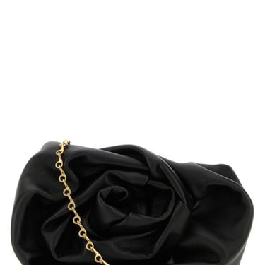 Burberry Woman Black Nappa Leather Rose Clutch