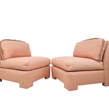 #1533 Pair of 1980s Marge Carson Slipper Chairs