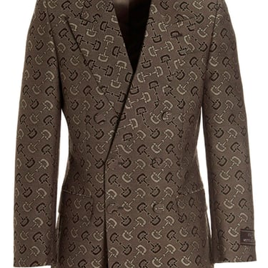 Gucci Men 'Horsebit Maxi' Blazer Jacket