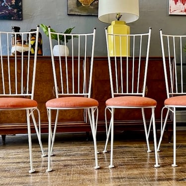 1950s Wrought Iron Bistro/Patio Chairs -set of 4