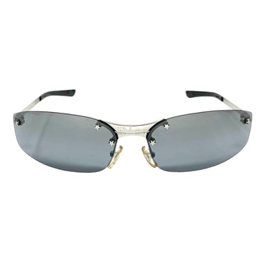 Dior Blue Logo Rimless Sunglasses
