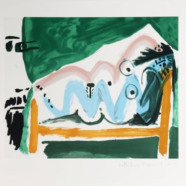 Ne Allongee et Tete d'Homme de Profil, Pablo Picasso (After), Marina Picasso Estate Lithograph Collection 