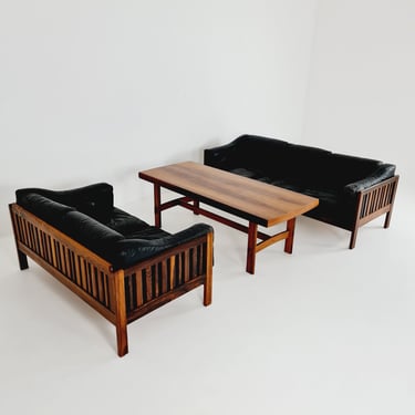 Mid Century Scandinavian Midcentury lounge sofa ground 2, 3 & table by Ingvar Stockum 