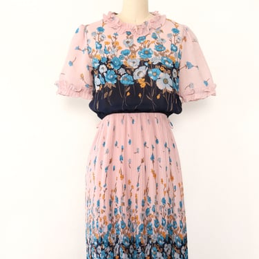 Pleated Night Floral Dress XS/S
